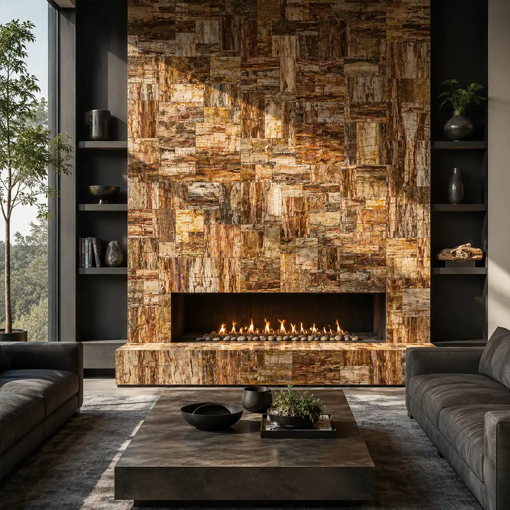 Petrified Wood Fireplace Surrounds