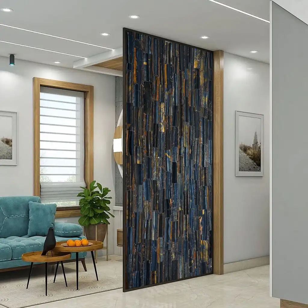 Tiger Eye Blue Partition Wall