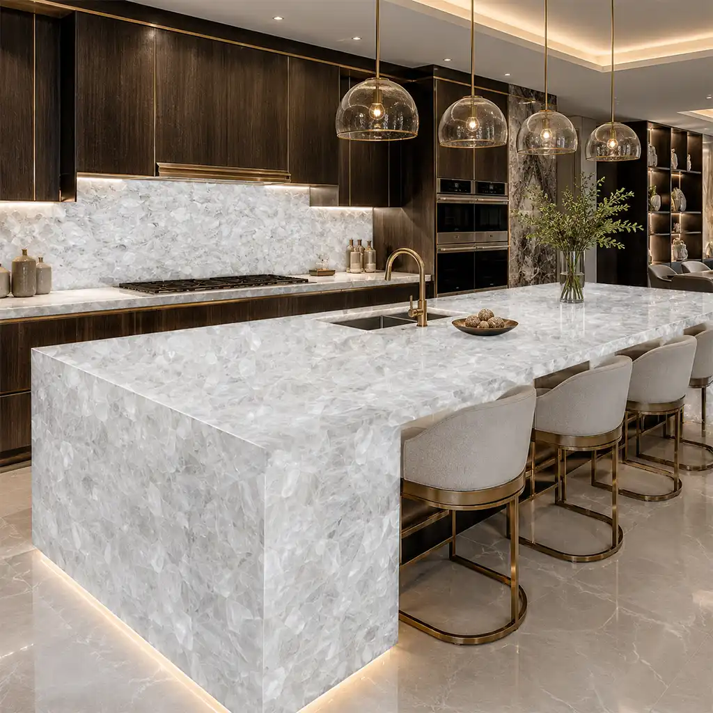 Luxury semi precious stone slab kitchen countertops