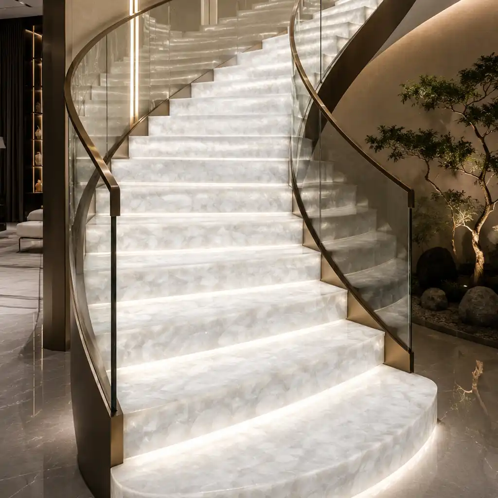 White Quartz Staircase
